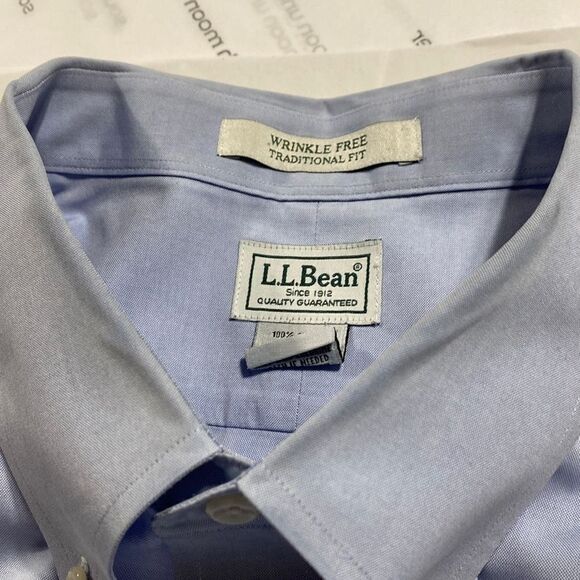 Bundle 2 L.L. Bean Traditional Fit Wrinkle Free Cotton Shirts Blue 18‎ - Picture 11 of 11